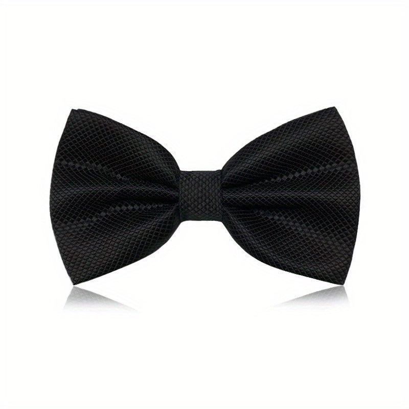 Men's Wine Red Plaid Business Wedding Bow Tie