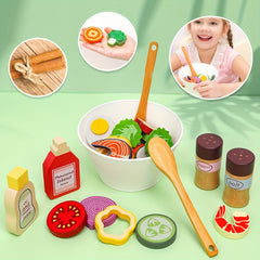 Wooden Toy Food Set for Kids' Toy Kitchen Accessories