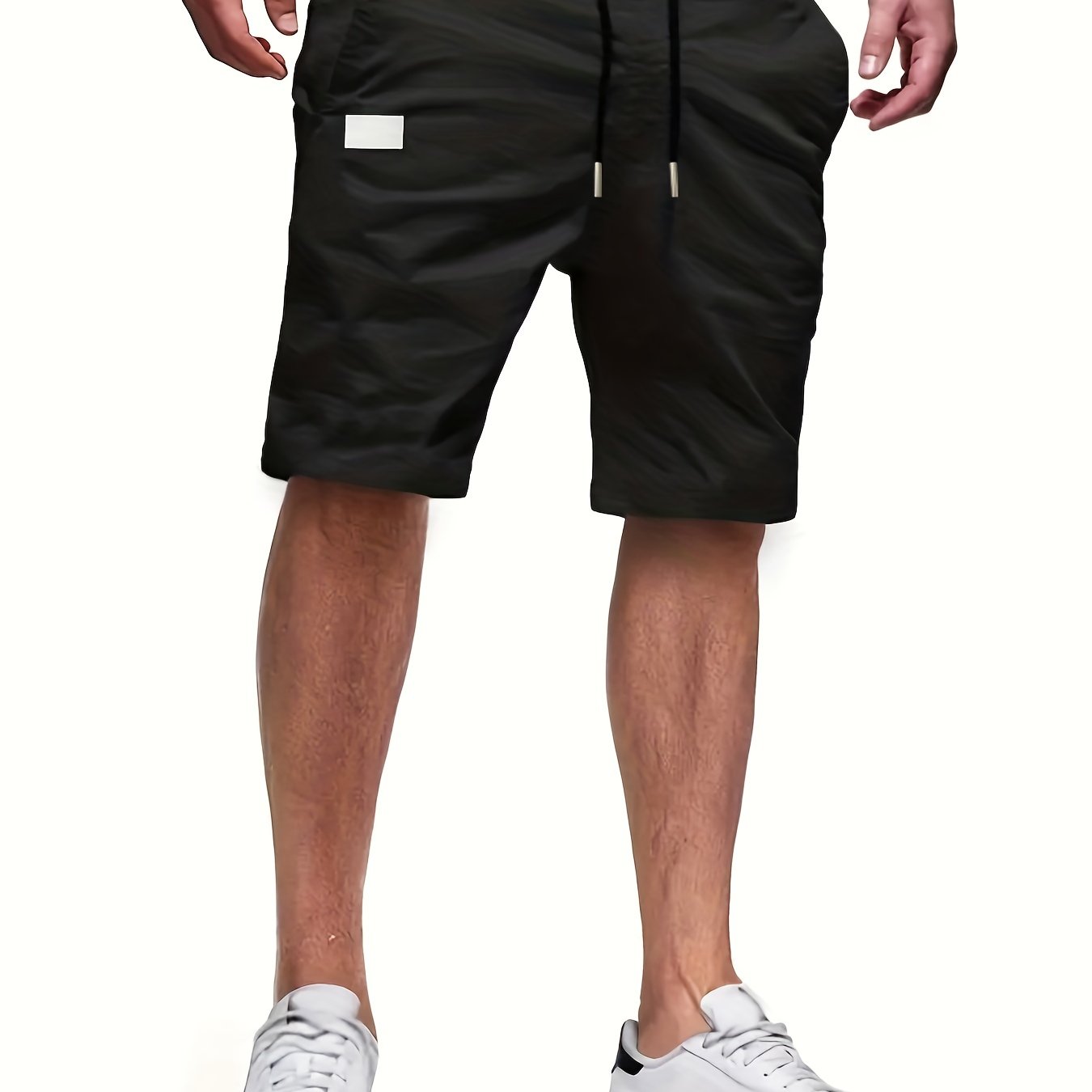 Men's Drawstring Cargo Short Pants Flap Pocket Loose Shorts