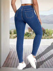 High Waist Ripped Skinny Fit Jeans