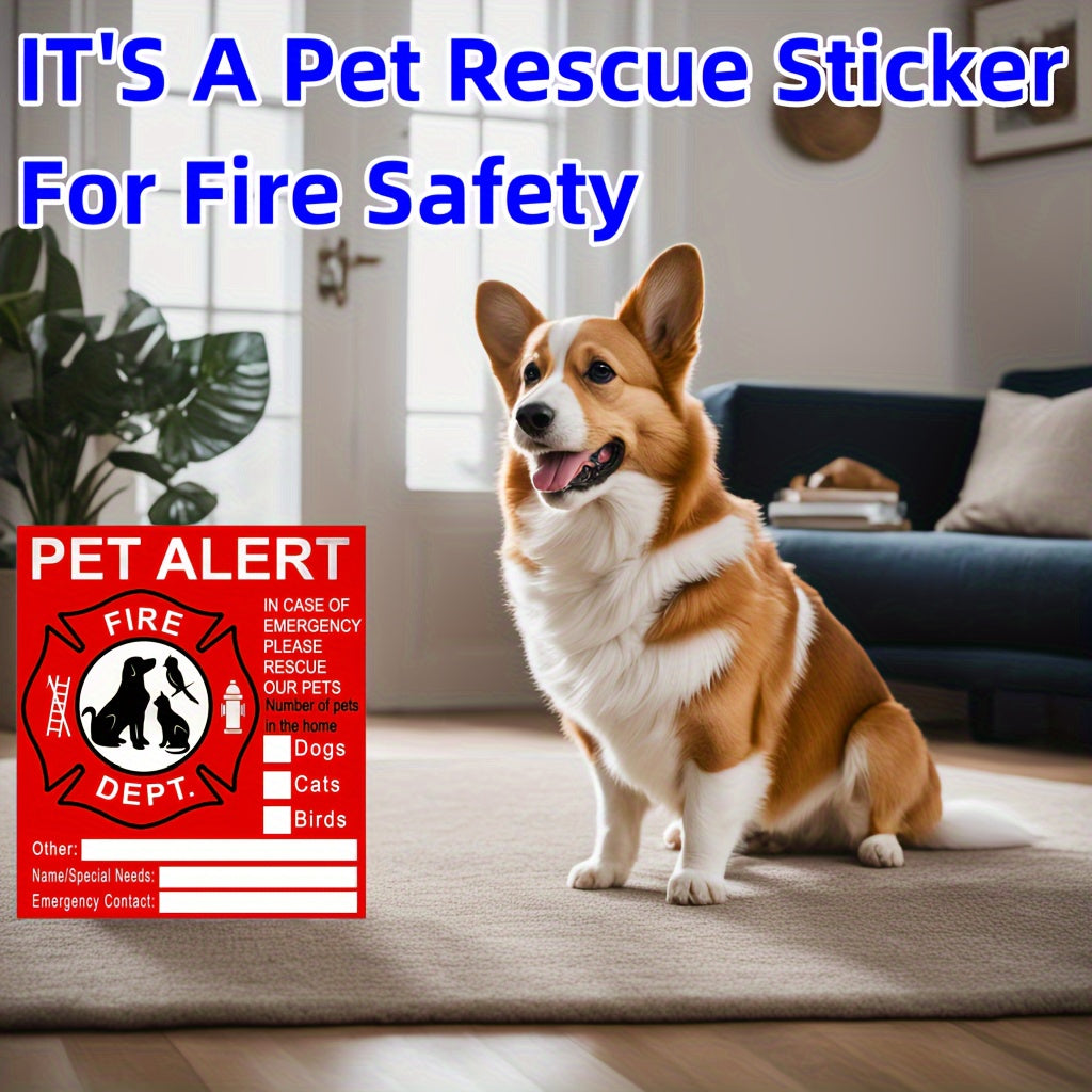 6pcs Emergency Siren And Pet Stickers - Save Our Pet Window Stickers