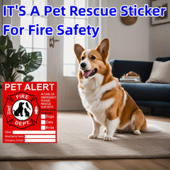 6pcs Emergency Siren And Pet Stickers - Save Our Pet Window Stickers