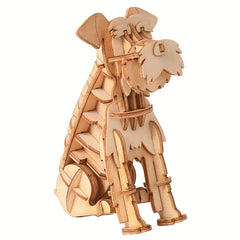 3D Wooden Puzzle Animal Pet Dog Model Toy DIY Handicraft Christmas Gift