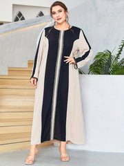 Colorblock Long Sleeve Maxi Dress