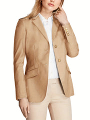Solid Long Sleeve Work Office Blazer Women's Clothing