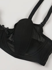 Contrast Mesh Push Up Bra Women's Lingerie