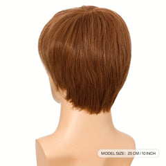 Men's Short Straight Hair Wig with Stylish Slanted Bangs