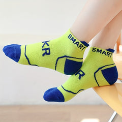 5 Pairs Boys Kids Breathable Ankle Socks Thin Crews for Summer Spring Autumn