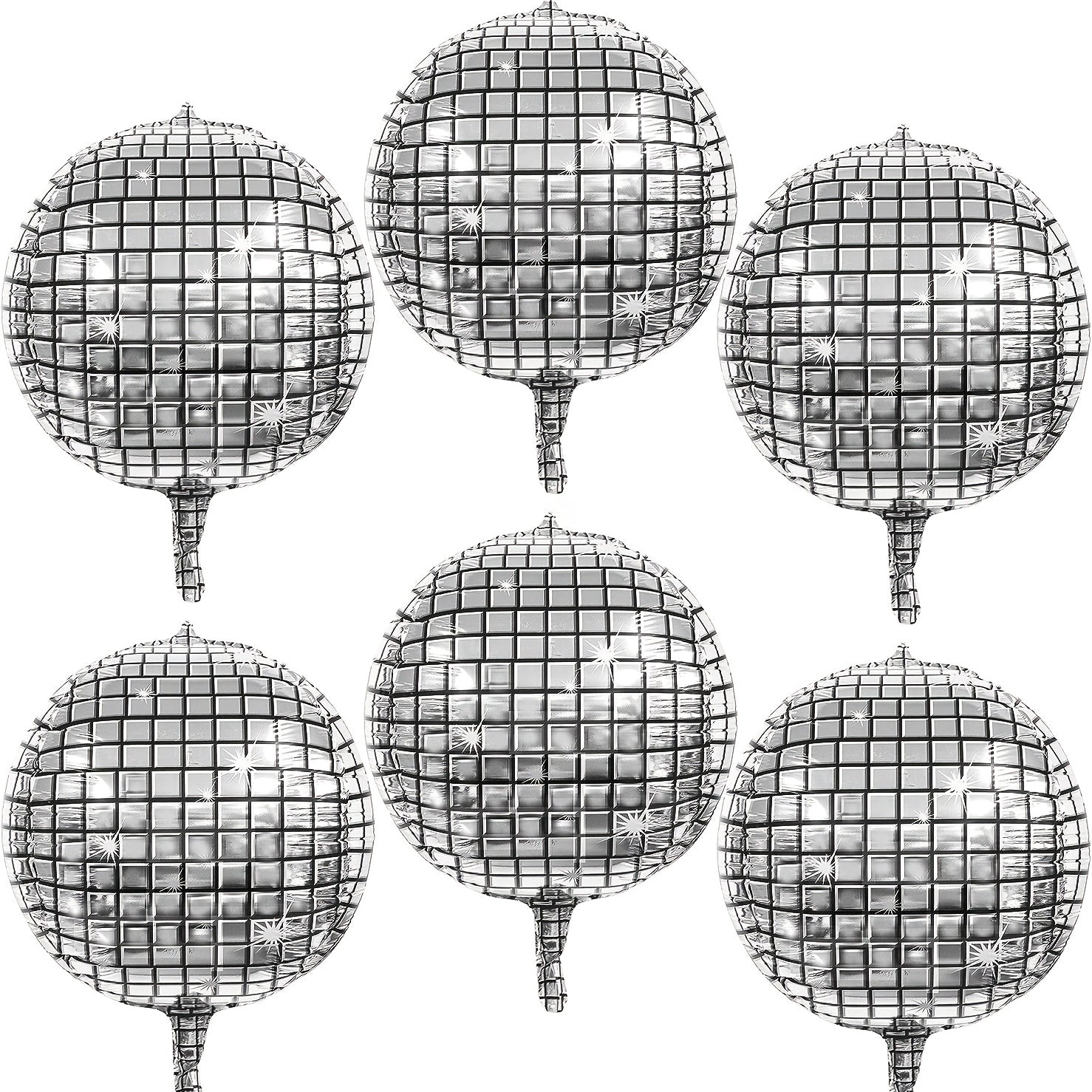 6pcs 4D 55 88 Cm Disco Balloon Set Silvery Wedding Birthday Party Decor