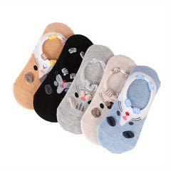 5 Pairs Cartoon Animal Socks Comfy Ankle Stockings Hosiery