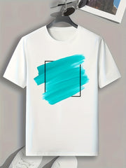 Men's Stroke Print Graphic T-shirt - Casual Tee for Summer