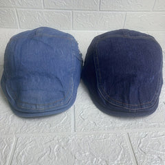 Denim Rhinestones Five star Beret for Men and Women