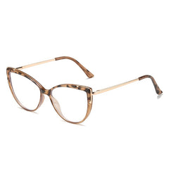 Cat Eye Oversized Round Frame Light Blocking Glasses