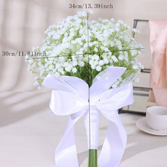 Handcrafted Children's Breath Flower Bouquet with Pearl Accents