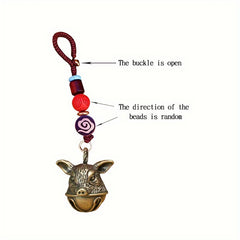 Retro Animal Pig Head Turtle Shell Gourd Dragon Head Keychain Pendant