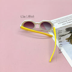 Girl's Round Frame Decoration Sunglasses UV Protection
