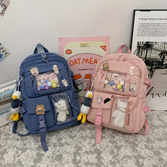Waterproof School Backpack For Girls Four Badges