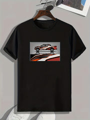 Trucks Print Men's Comfy T-Shirt Active Stretch Tee