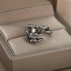Gothic Vintage Peafowl Ring Zircon Adjustable Cuff Ring