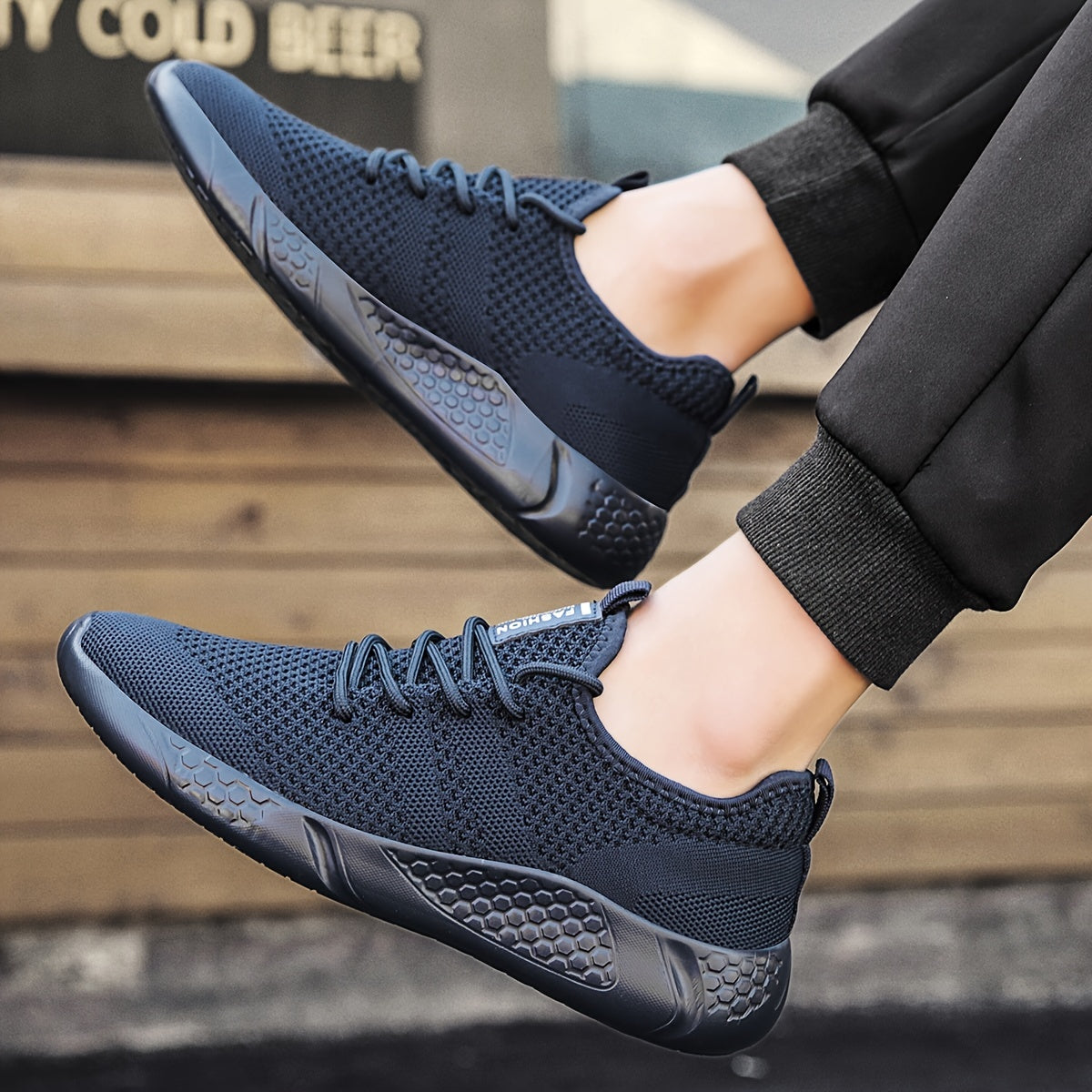 Men's Breathable Lace Up Casual Shoes Anti odor Running Sneakers