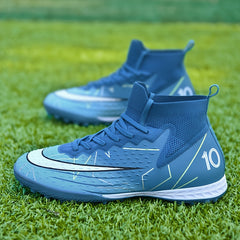 Men's High Top Turf Football Boots Anti skid Outdoor Soccer Cleats