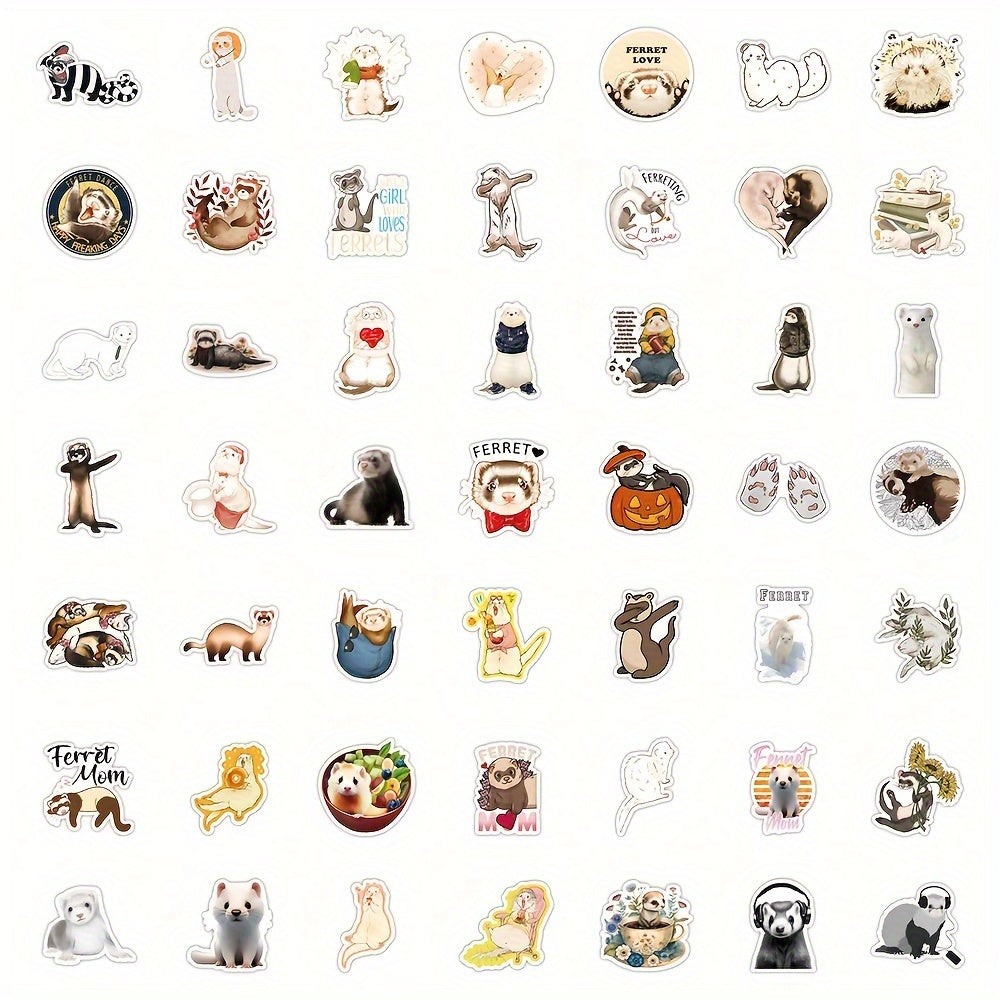 50pcs Ferret Blindfolded Graffiti Stickers Waterproof DIY Decoration