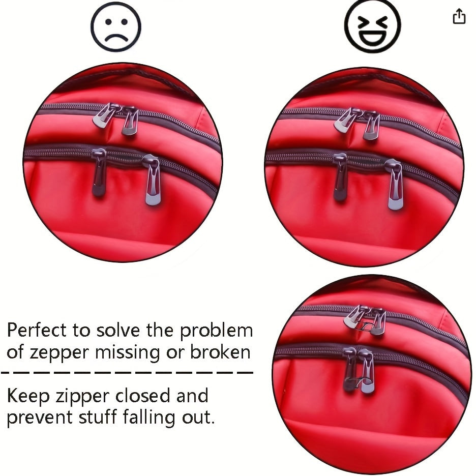 18pcs Metal Zipper Pull Buckle Keychain for Outdoor Camping