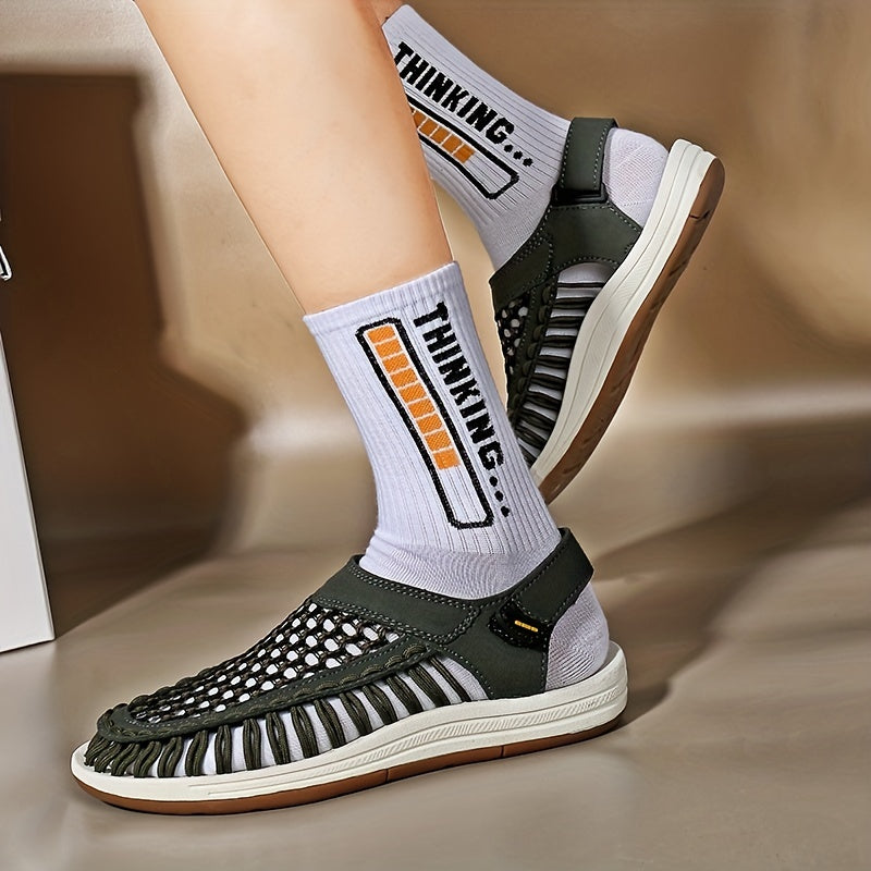 Men's Hollow Out Slip On Sandals Lightweight Anti-skid Beach Sandals
