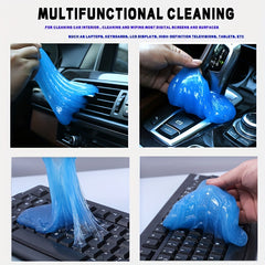 Car Cleaning Gel 160g with Coasters, Dust Removal for Air Vent Interior