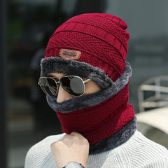 Thick Knit Woolen Beanie Hat & Scarf Set for Winter