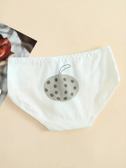 4pcs Cartoon Print Briefs Comfortable Breathable Mid Waist Panties