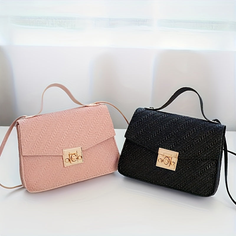 Stylish Faux Leather Crossbody Bag Small Shoulder Bag Pink Green