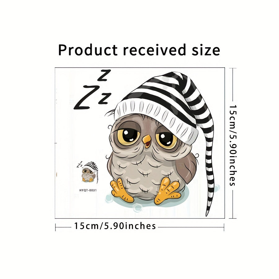 3D Owl Car Sticker Self-adhesive Waterproof PVC Toilet Cover Sticker