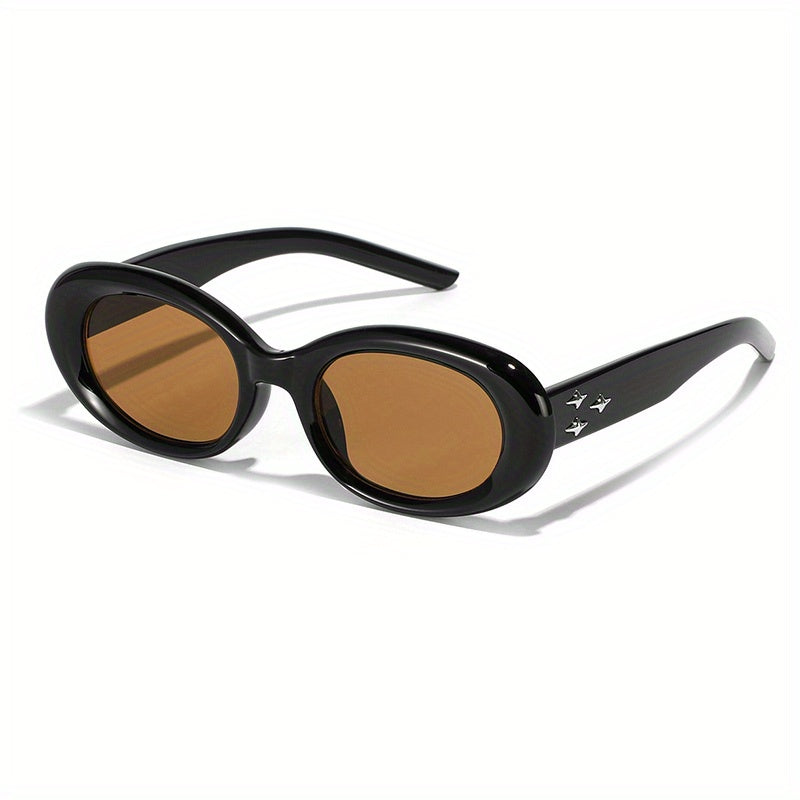 Y2K Oval Sunglasses Star Charm Anti Glare UV400
