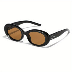 Y2K Oval Sunglasses Star Charm Anti Glare UV400