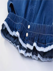 Stylish Gradient & Raw Trim Jeans Wide Leg Trousers