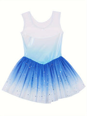 Girls Sequin Sleeveless Gymnastics Suit Stretchy Ballet Leotard