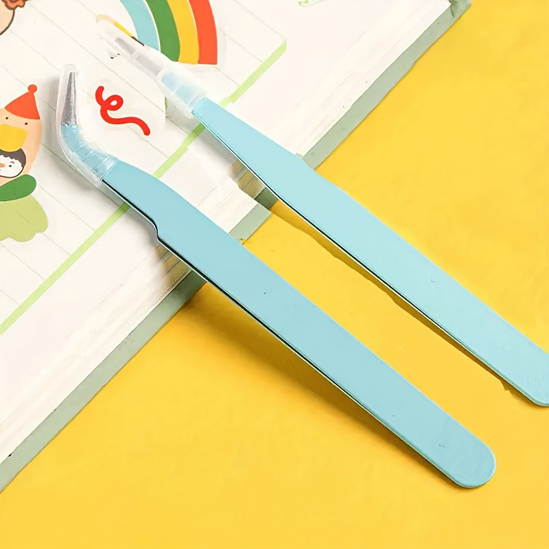 2pcs Precision Tweezers Stainless Steel Straight Tip Tweezers