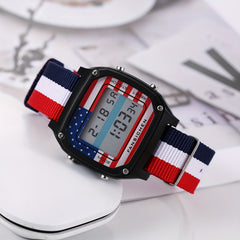 3024 Electronic Watch Woven Strap LED Display Time date