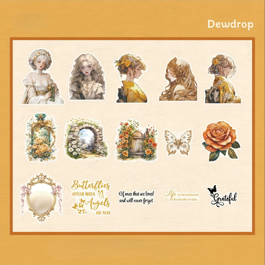 Vintage Elf Theme Decorative Stickers Hand Account Stickers