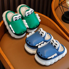 Boys Cartoon Slip On Fleece House Shoes