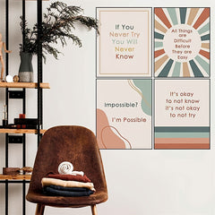 4pcs Boho Classroom Decor Posters Motivational Quote Prints Teacher 20x25 UNFRAM