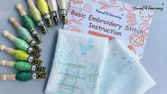 DIY Embroidery Material Bag - Green Plant & Home Theme