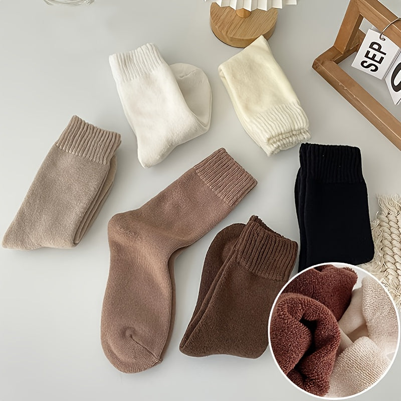 5 Pairs Thermal Mid Tube Socks for Women