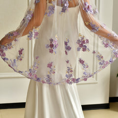 Graceful Finger Length Bridal Veil with Comb Soft Tulle Wedding Lace Veil