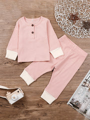 Baby Boys Ribbed Knit Long Sleeve Top Trousers Set