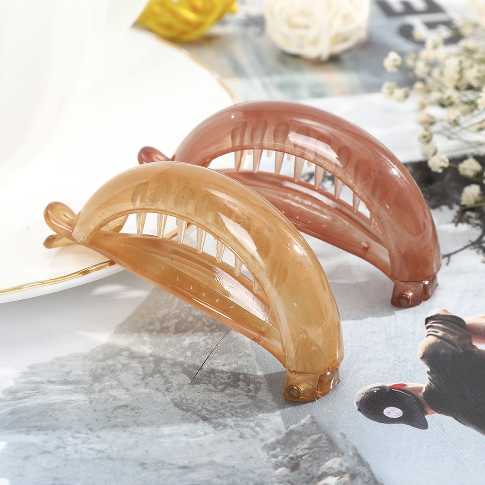 Translucent Hair Clip Girl Banana Clip Vertical Clip Ponytail Clip