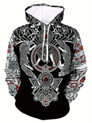Men's Mythical Graphic Novel Hoodie Vintage Breathable Hooded Sweatshirt