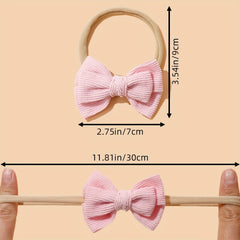 Baby Girls Bowknot Sweet Headband Soft Elastic Nylon Hairband