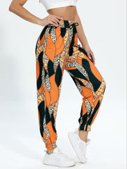 Graphic Print Sports Sweatpants Jogging Pants Drawstring Elastic Waist